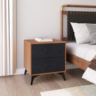 Zuo - Zarif Table de chevet - Noir/Noyer-Assemblage requis : Oui