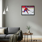Nick Suzuki Montreal Canadiens Shooting Follow Through sur toile - Toile encadree - 31" x 22"-Prêt à accrocher - livré entièrement assemblé