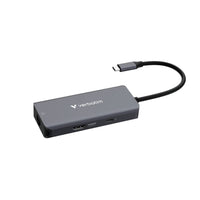 Verbatim - Hub multiport USB-C Essentials - 6 ports-Transformez un seul port USB C en six ports polyvalents, dont USB 3.2, RJ45 et HDMI, pour connecter une large gamme d'appareils