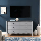 Modway - Emmeline 6 tiroirs festonnés Commode, Gris clair-Assemblée requise