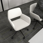 Homy Casa - Chaise de bureau pivotante avec roulettes, Tissu beige-Conception ergonomique avec support lombaire pour réduire les tensions dorsales