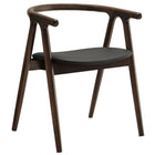 Modway - Henry Cuir et bois véganes Chaise à manger - Noir-Chaise de salle à manger moderne du milieu du siècle