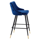 Modway - Adorn Performance Velvet Tabouret de bar - Marine-Jambes noires effilées