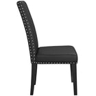Modway - Parcel Vinyle Fauteuil d’appoint de salle à manger Ensemble de 2 - Noir-Finement rembourré en faux cuir
