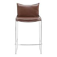 Zuo - Pola Tabouret de comptoir - Brun-Tissu en faux cuir doux et durable