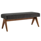 Modway - Lyra 47" Tissu tapis Banc - Gris foncé-Tissu tissé en bruyère tissé