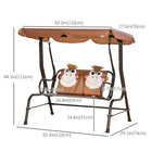 Outsunny - Chaise balançoire d’extérieur pour enfants 2 places avec auvent réglable - café-Le auvent supérieur à angle réglable protège vos enfants des coups de soleil 