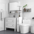HOMCOM - Armoire de salle de bain étroite avec tiroir et étagères ouvertes - blanc-Offre un grand espace de rangement avec style  