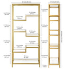Hudson&Canal - Bibliothèque Johann 68"H - Laiton-9