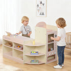 Qaba - Ensemble de jeu d’épicerie pour enfants avec caisse enregistreuse, distributeur automatique - rose-Comprend une balance et une caisse jouets, pour apprendre les mathématiques et l’argent 
