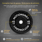 MotionGrey - Disques de musculation premium - Ensemble de disques olympiques pour entraînement de force - 10 lb - Noir - Lot de 2-Compatibilité trou central 2 po : Compatible avec la plupart des barres olympiques et poignées d’haltères pour une utilisation polyvalente