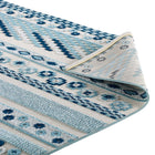Modway - Reflect Cadhla Treillis Géométrique Abstrait Vintage Tapis intérieur et extérieur de 8 pi l x 10 pi L - Ivoire et bleu-9