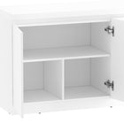 Manhattan Comfort - Buffet moderne Griffin 62" à 4 portes - Blanc-Étagères fixes derrière des portes à fermeture douce pour un rangement organisé des essentiels de salle à manger