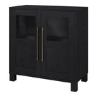 Hudson&Canal - Meuble d'appoint Holbrook de 71 cm de largeur - Grain noir-La capacité de poids supérieure est de 45 lb, l'étagère du milieu peut supporter 30 lb, tandis que l'étagère inférieure peut supporter 45 lb