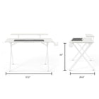 Emerge Bureau de jeu Vizon, 47 po, blanc-Comprend un tapis de jeu Emerge