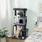 PawHut - Arbre à chat 52 po avec poteaux à griffer, lit, condo - gris foncé-Les poteaux à griffer préviennent les dommages aux meubles 