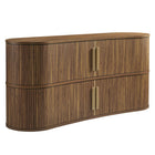 Modway - Radcliffe 63" cannelé Armoire buffet de buffet in Noyer-Armoire de rangement à buffet cannelé de 63"