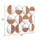 Zuo - Miroir rond Cycle - Or/Noyer-7