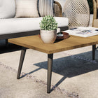 Modway - Meadow Terrasse extérieure Bois de teck Table basse - Taupe naturel-Métal revêtu en poudre