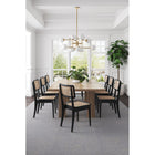 Manhattan Comfort - Lot de 4 chaises de salle à manger Giverny 46 cm style industriel chic - noir et cannage naturel-Canne naturelle fine fabriquée à partir de véritable rotin en bois