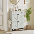 HOMCOM - Armoire à chaussures mince style ferme avec tiroirs rabattables - blanc-Conception anti-basculement assurant sécurité et stabilité 