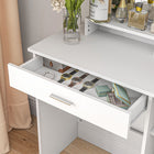 HOMCOM - Coiffeuse avec miroir - 35,4 po L x 15 po l x 54,3 po H - blanc-Couleur : Blanc 