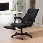 Vinsetto - Fauteuil de bureau pivotant à haut dossier inclinable avec repose-pieds et accoudoirs rembourrés - noir-La hauteur d'assise réglable peut s'adapter à votre bureau ou à votre style d'assise