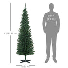 HOMCOM - Arbre de Noël Artificiel 6 Pieds Arbre Effilé Décoration Fête - Vert-les pointes des arbres offrent amplement d'espace pour les ornements décoratifs 