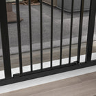 PawHut - Barrière pour Animaux 29"-39" avec Porte à Pression pour Chiens pour Escaliers - Noir-Le cadre en métal sans plomb est solide et robuste