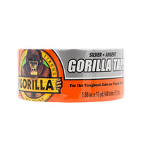 Gorilla - Ruban - 10 yd L x 1,88 po l - Argent-D’épaisseur double adhésif : poignées de surfaces lisses, rugueuses et inégales