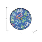 Monarch Specialties - 9104 Horloge Murale Juvénile Rond de 18" - Visage Multicolore/Cadre Blanc-Profitez d'une installation sans tracas, sans assemblage requis . il suffit d'insérer une pile AA (non fournie) pour bénéficier d'une horloge précise, alimentée par un mouvement à quartz fiable et silencieux