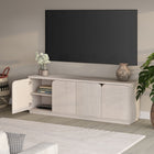 Hudson&Canal - Meuble TV Fitzroy pour téléviseurs jusqu'à 78" - Blanc aulne-Dimensions du produit : 15,75" L x 70" l x 24" H