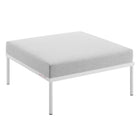 Modway - Harmony Sunbrella Terrasse extérieure Aluminium Ottoman in Gris-Coussins lavables à la machine