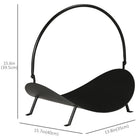 Outsunny - Porte-bûches 16 po courbé pour cheminée- panier de rangement à bois avec poignée flexible-Le support incurvé maintient les bûches bien serrées et en sécurité 