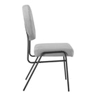 Modway - Craft Tissu rembourré Fauteuils d’accompagnement à manger Ensemble de 2 - Noir Gris clair-8