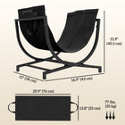 Outsunny - Porte-bûches extérieur- support à bûches pliable 17 po pour cheminée-Avec un porte-bûches en toile 12A pratique, il peut contenir jusqu’à 2,6 gallons (10 L) de bûches 