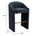 Zuo - Emas Tabouret de bar - Gris minuit-6