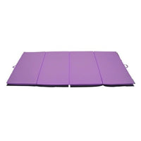 Soozier - Tapis De Gymnastique Pliant 4 pi L x 8 pi L x 2 po P - Tapis D’Exercice Avec Poignées De Transport Pour Yoga - Mma - Arts Martiaux - Violet-Tapis de roue parfait pour les exercices de roulades, programmes d'entraînement, pilates, étirements, yoga, arts martiaux, gymnastique, activités en crèche et plus encore  