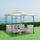 Outsunny - Housse de rechange pour toit de gazebo 10 pi L x 10 pi l avec trous de drainage, 370g/㎡, UPF30+, seulement la couverture supérieure, blanc crème-Fixations à crochets et boucles pour une installation et un retrait faciles