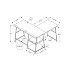 Monarch Specialties - 7590 Bureau 48 po L - Dessus Espresso De Coin/Metal Noir-Dimensions du produit: 47,25 pouces L x 42 pouces P x 30 pouces H