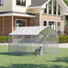 PawHut - Chenil pour chien extérieur 9,8 pi L x 9,8 pi l x 7,7 pi H avec toit, enclos pour chien avec housse imperméable résistante aux UV-Structure solide galvanisée pour une stabilité prête à un usage quotidien 