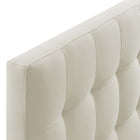 Modway - Lily Tissu rembourré Tête de lit King, Ivoire-Distance au poteau King Wood - 75,19 pouces