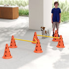 PawHut - Dog ensemble de cônes et haies d'agilité réglables, équipement de parcours d'obstacles-sac inclus pour un rangement facile