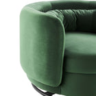 Modway - Relish Performance Velvet Chaise pivotante - Émeraude Noire-Système de soutien à ressorts