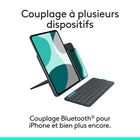 Logitech - Étui-clavier Flip Folio pour iPad 11/13 Pro (M4/M5) Air 13/11 (M2/M3/M4) - Graphite-Durée de vie des piles de 2 ans : piles bouton remplaçables (4 piles CR2016 incluses avec le clavier Bluetooth)	