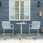 Outsunny - Ensemble de bistro extérieur 3 pièces, ensemble de table de patio ronde avec 2 chaises, blanc-Construit en acier avec un processus d'électrophorèse pour la durabilité.