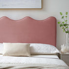 Modway - Athena Performance Velvet Tête de lit jumelée, Rose poussiéreuse-Revêtement en velours de performance