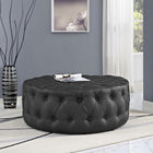 Modway - Amour Vinyle rembourré Ottoman - Noir-Affichage de boutons à touffe entourage