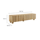 Modway - Sorren Festonné 71 po Bois Meuble TV, Naturel-Conception de porte festonnée