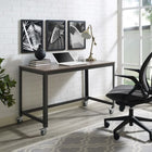 Modway - Vivify Bureau informatique Bureau - Noyer gris-Surface de placage à grains de noyer
